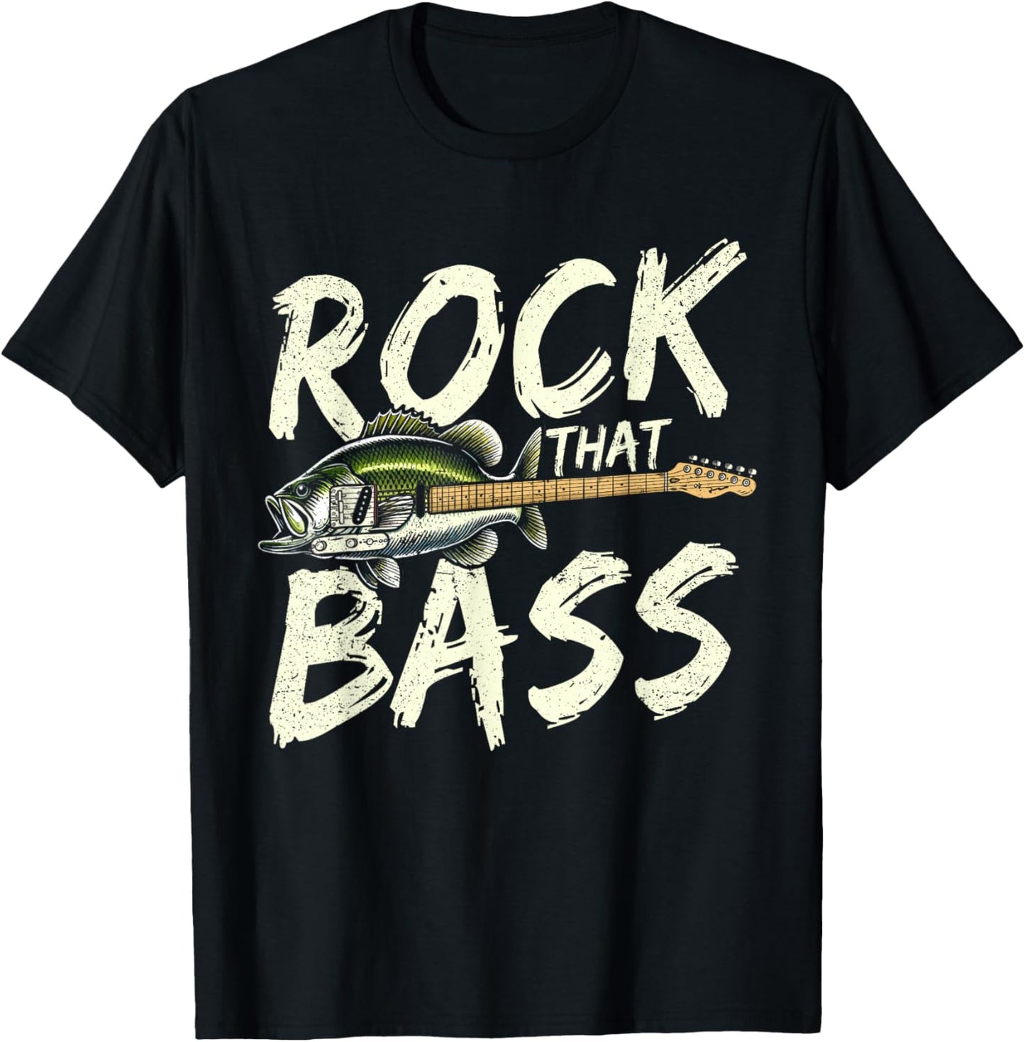 Rock that Bass Funny Fisherman Fishing meme T-Shirt - T-Shirt | Black
