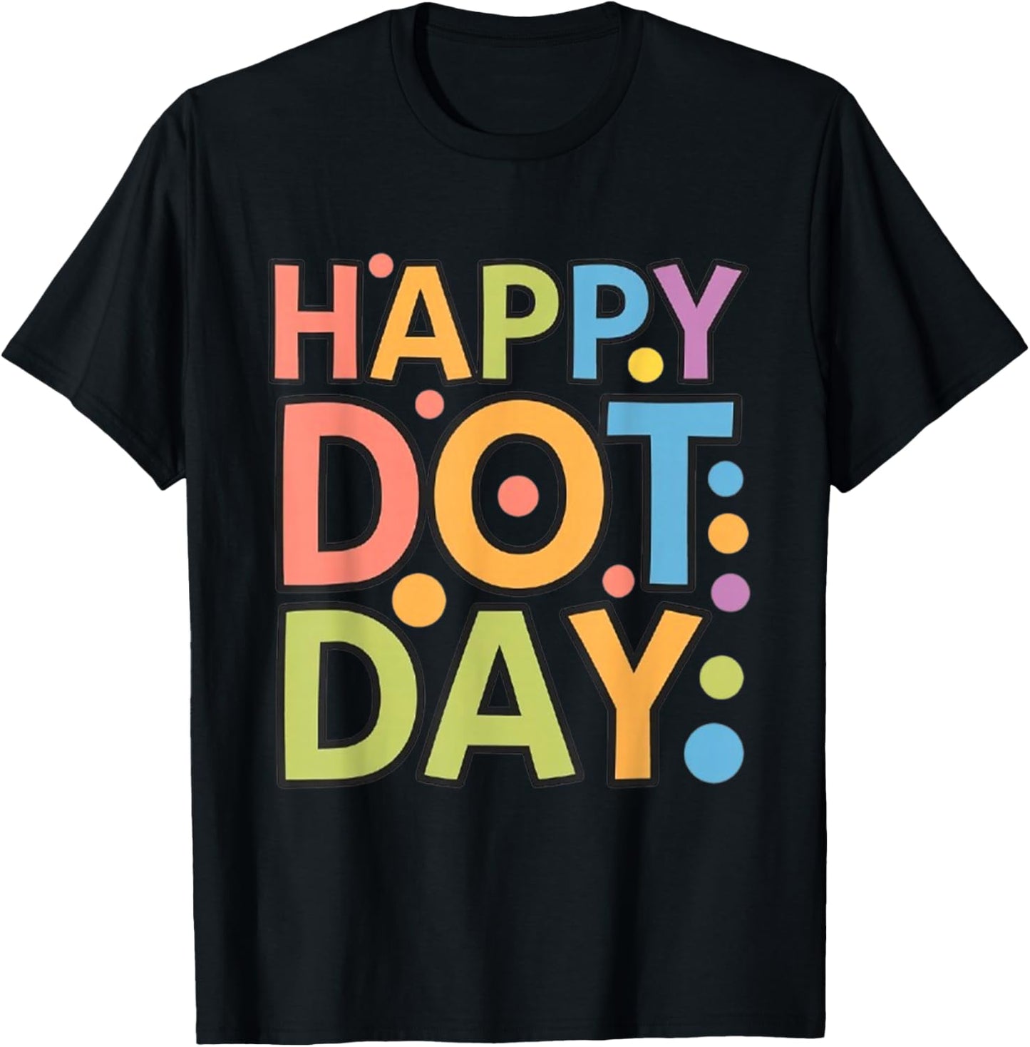 Happy Dot Day Colorful Polka Dots Kids Boys Girls Toddlers T-Shirt - T-Shirt | Black