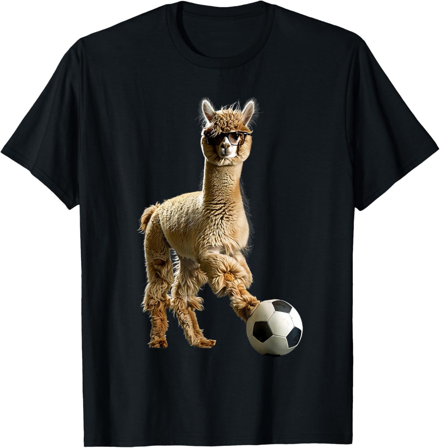 Alpaca Soccer T-Shirt - T-Shirt | Black