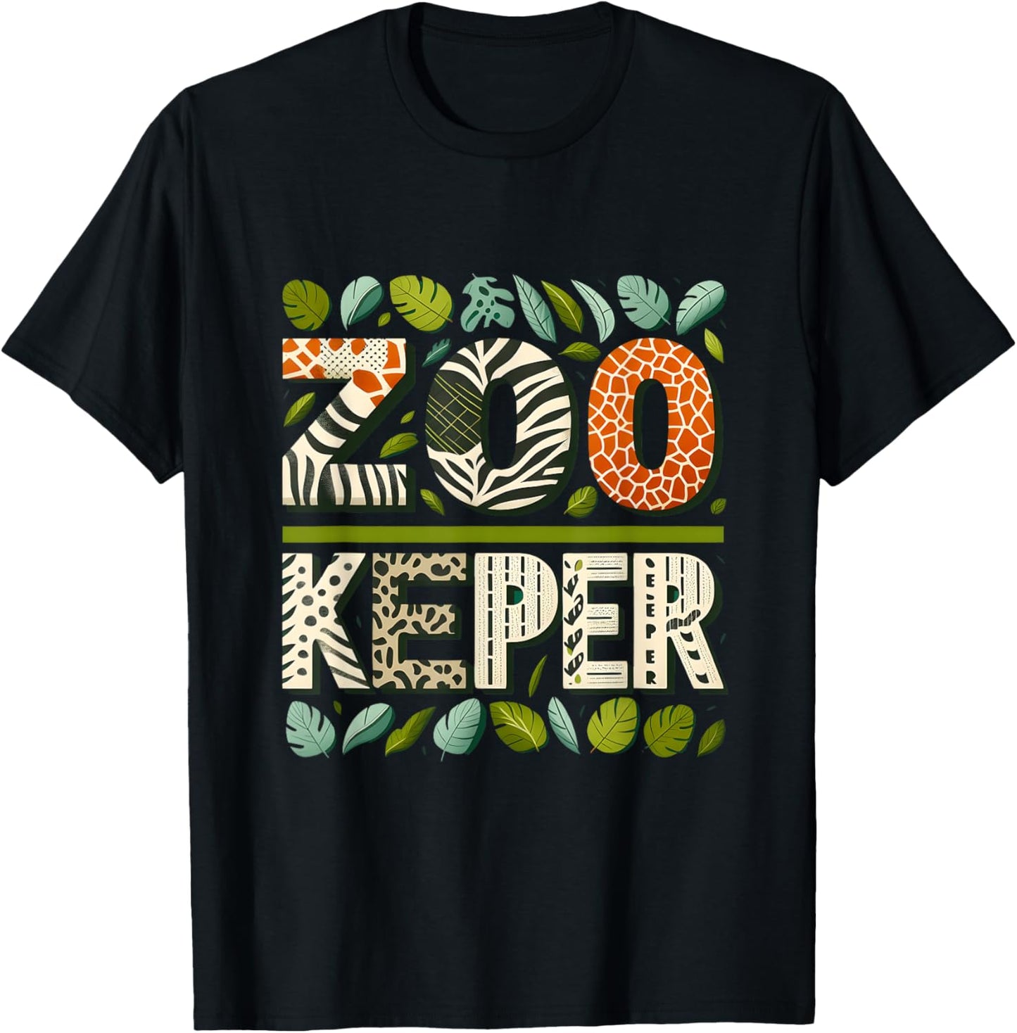Zoo Keeper Costume Adult Halloween Party Safari Zookeeper T-Shirt - T-Shirt | Black