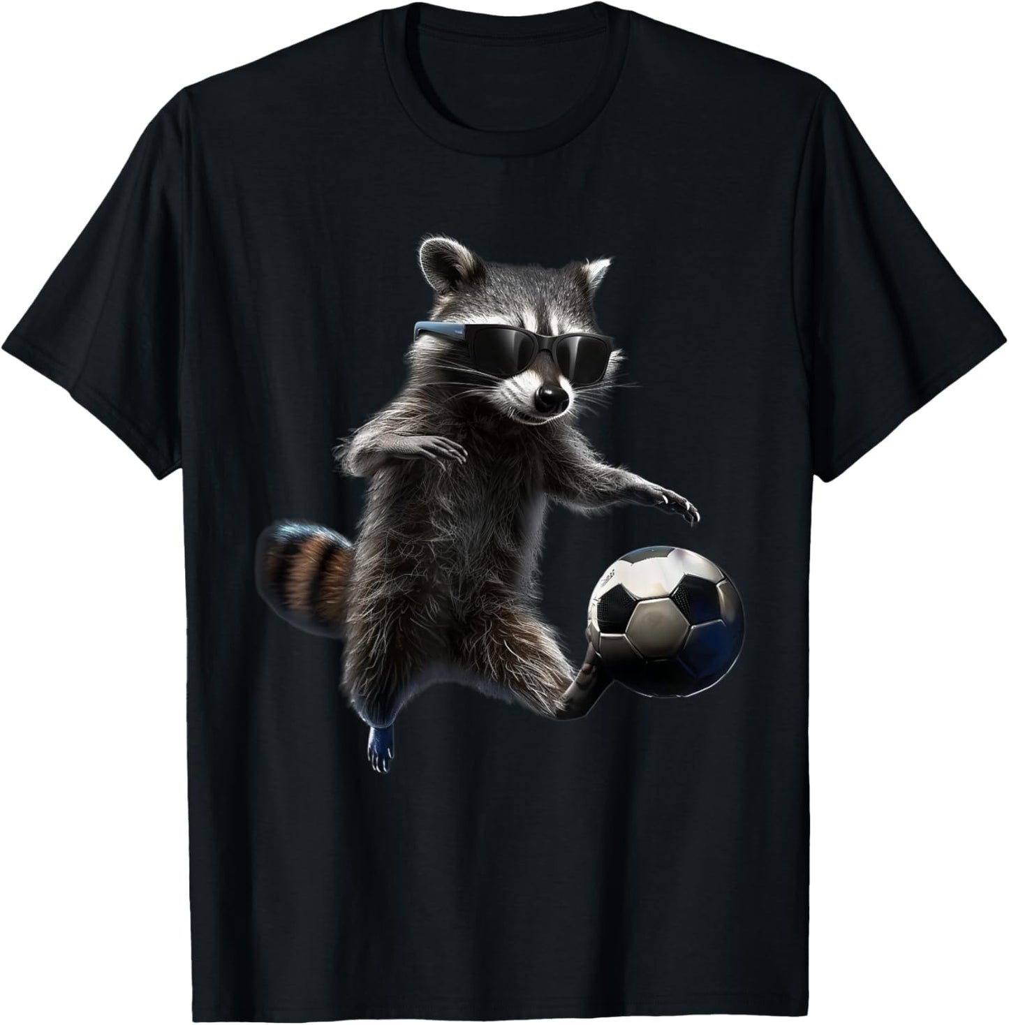 Raccoon Soccer T-Shirt - T-Shirt | Black