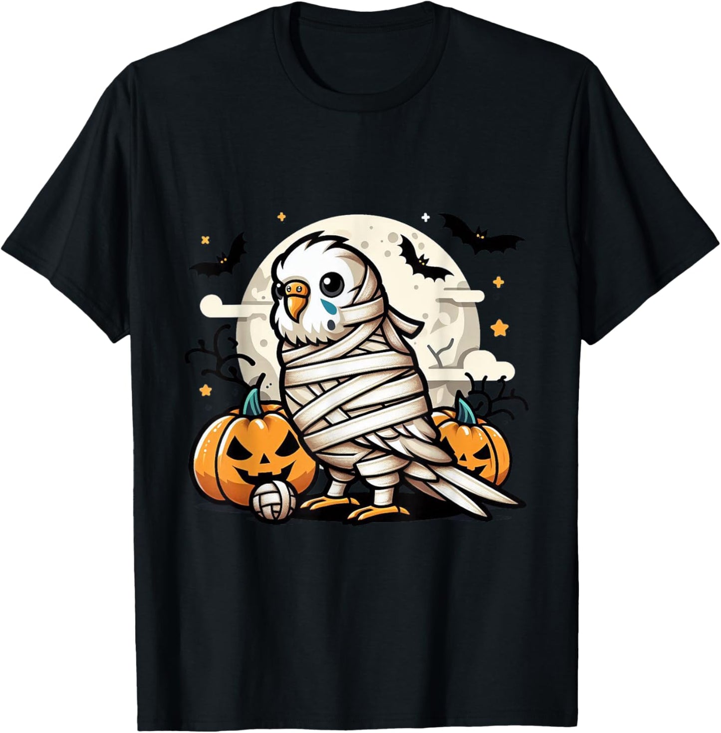 spooky Budgie mummy T-Shirt - T-Shirt | Black