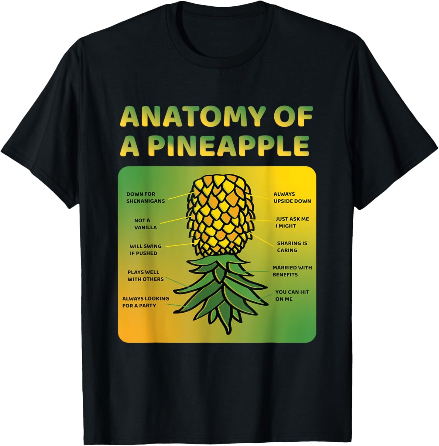Anatomy Of A Pineapple Swinge Funny Pineapple Women T-Shirt - T-Shirt | Black