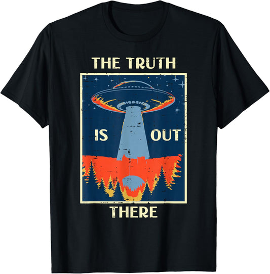 Alien UFO Truth Is Out There Flying Saucer Men Women Kids T-Shirt - T-Shirt | Black