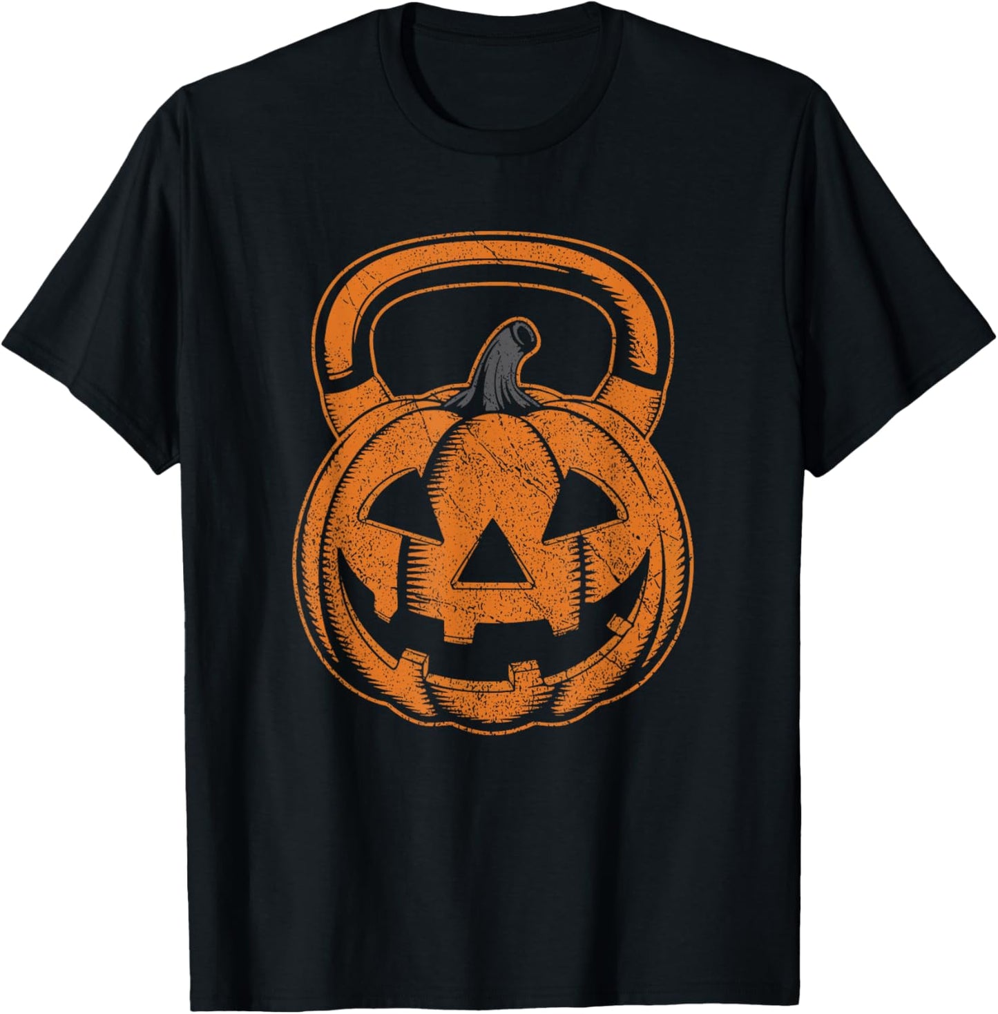Halloween Kettlebell Pumpkin Easy Gym Workout Costume T-Shirt - T-Shirt | Black