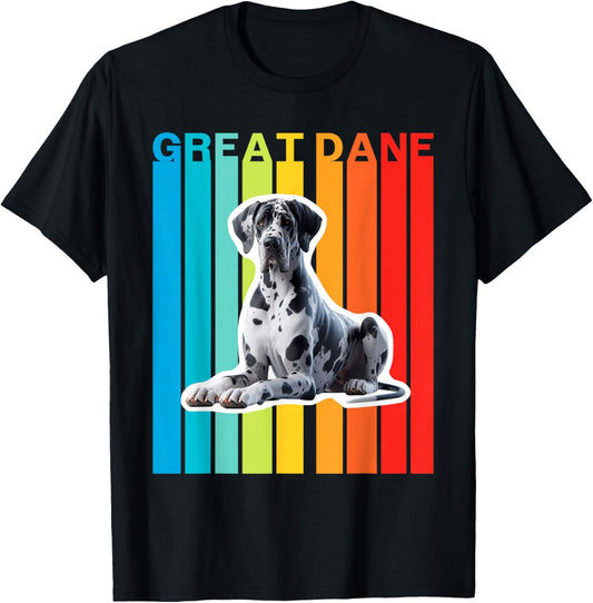 Colorful Great Dane T-Shirt - T-Shirt | Black