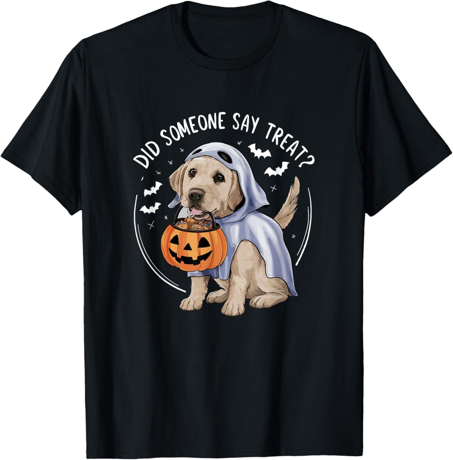 Ghost Labrador Puppy Treats Halloween Labrador Dog Lover Women Kids T-Shirt - T-Shirt | Black