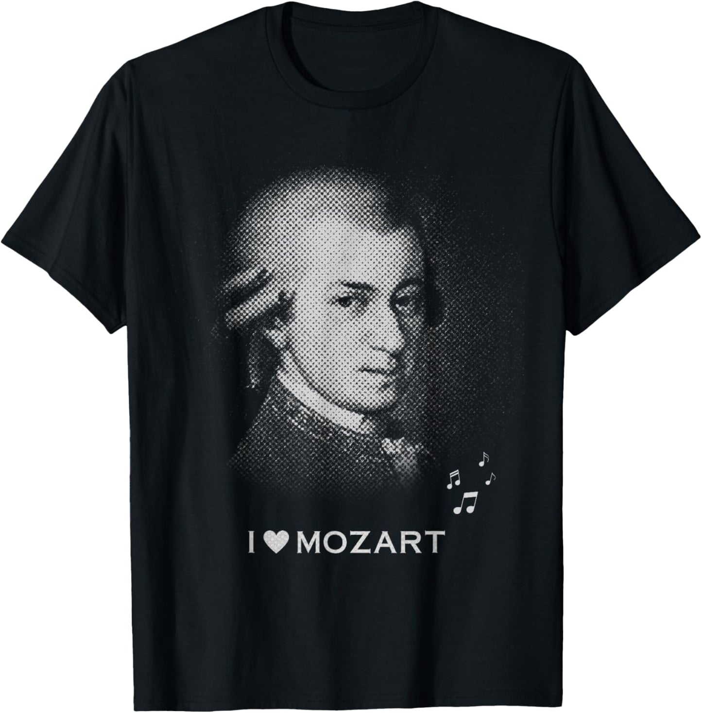 Wolfgang Amadeus Mozart Classical Music Composer Portrait T-Shirt - T-Shirt | Black