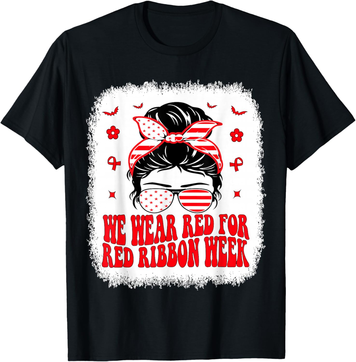 Drug Free Red Ribbon Week Awareness Say No to Drugs Wear Red T-Shirt - T-Shirt | Black