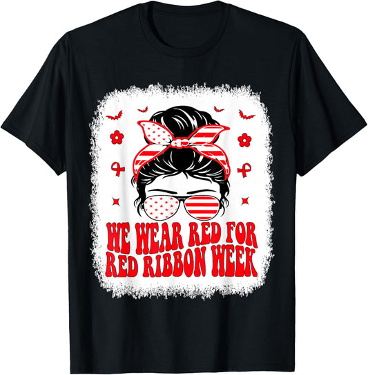 Drug Free Red Ribbon Week Awareness Say No to Drugs Wear Red T-Shirt - T-Shirt | Black