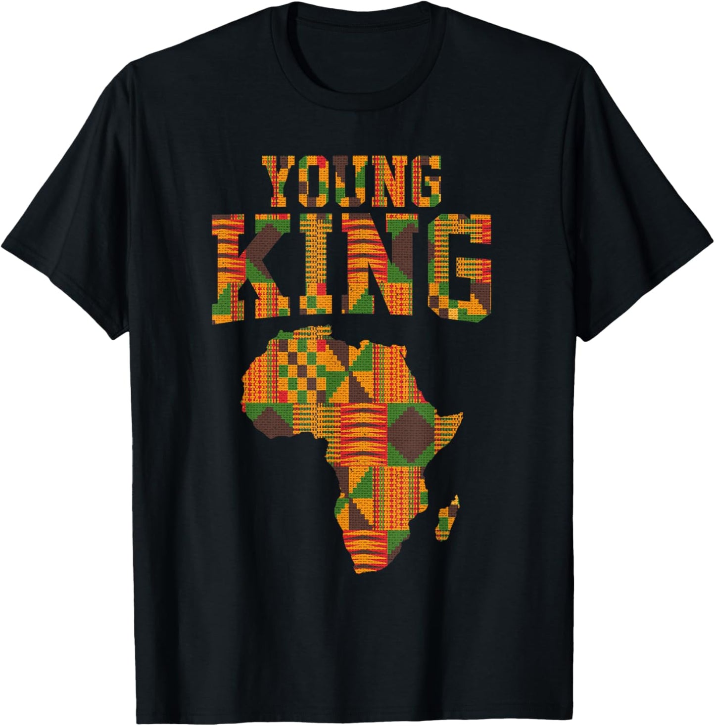 African King Art For Boys Toddlers Kente Cloth African Print T-Shirt - T-Shirt | Black