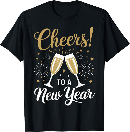 Cheers To A New Year Happy New Year 2026 T-Shirt - T-Shirt | Black