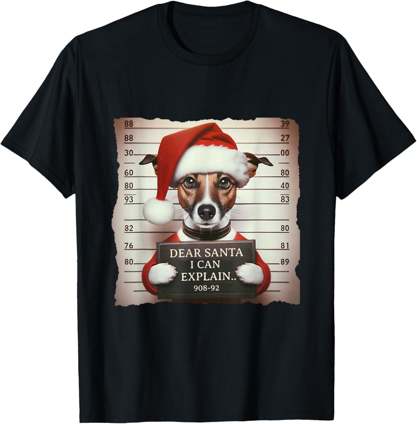 Jack Russell Terrier Dogs Christmas Dear Santa I Can Explain T-Shirt - T-Shirt | Black