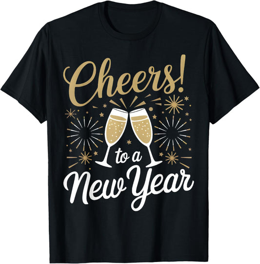 Cheers To A New Year Happy New Year 2026 T-Shirt - T-Shirt | Black