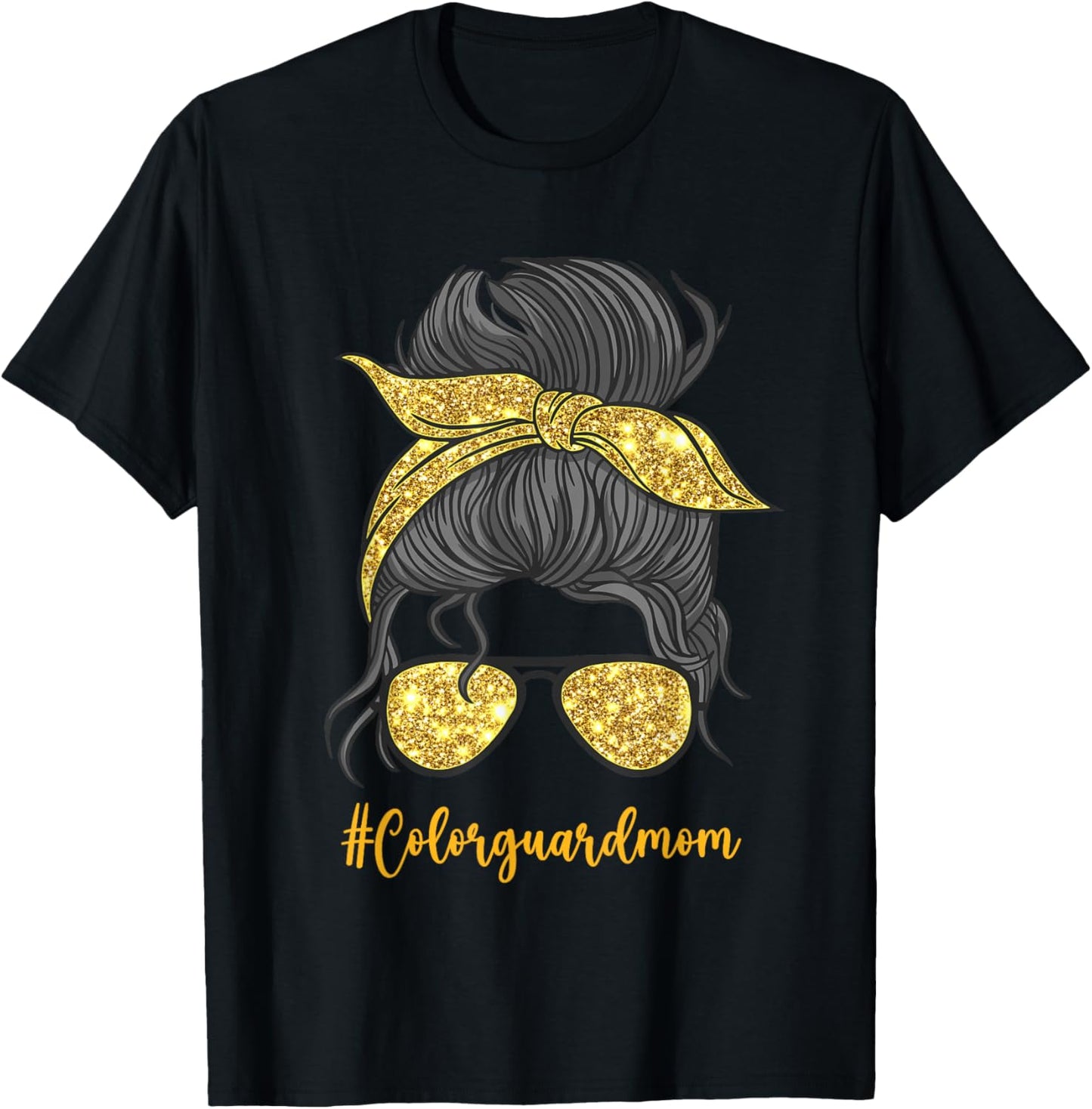 Color Guard Mom Messy Bun Color Guard Women T-Shirt - T-Shirt | Black
