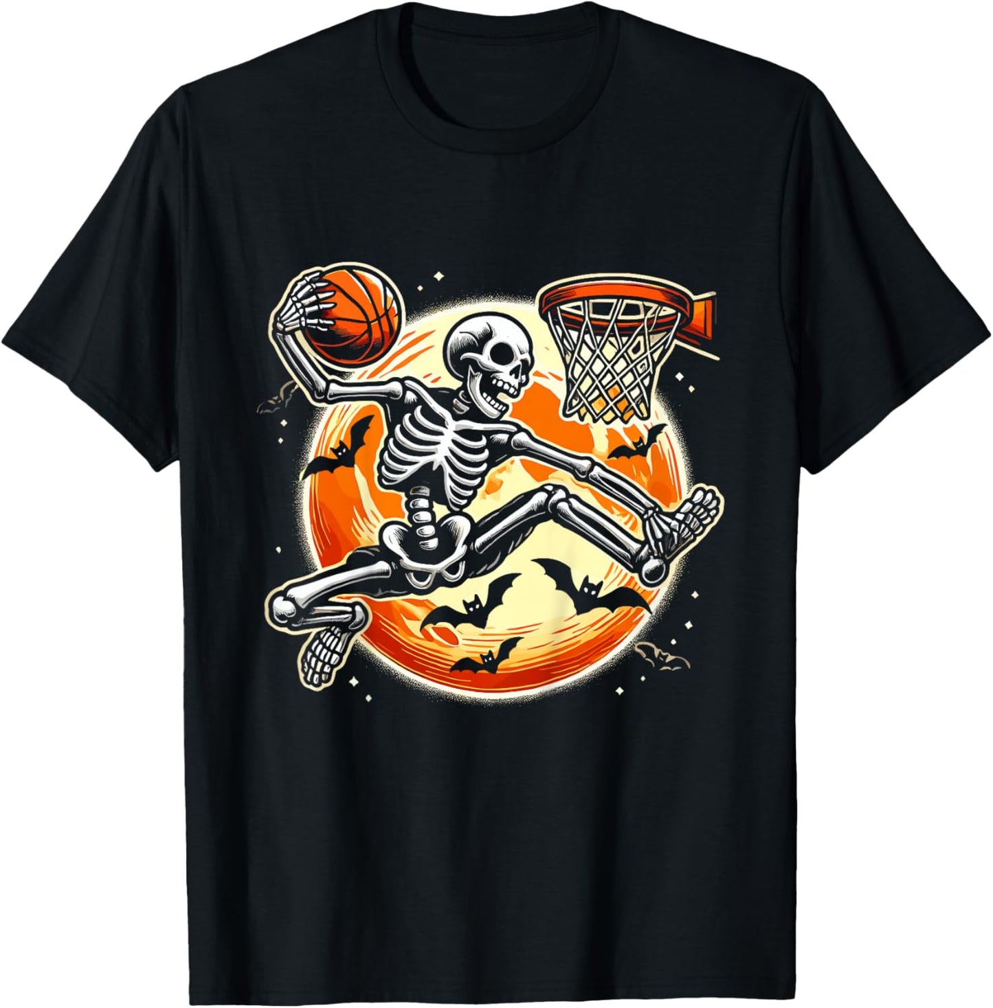 Kids Skeleton Basketball Boys Halloween Shirts Kids Boys T-Shirt - T-Shirt | Black