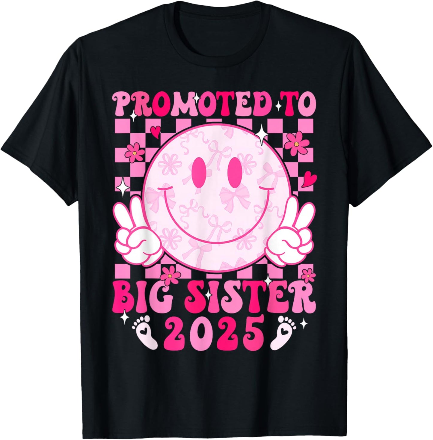 I'm Going to be a Big Sister 2025 Loading Funny Smile Face T-Shirt - T-Shirt | Black