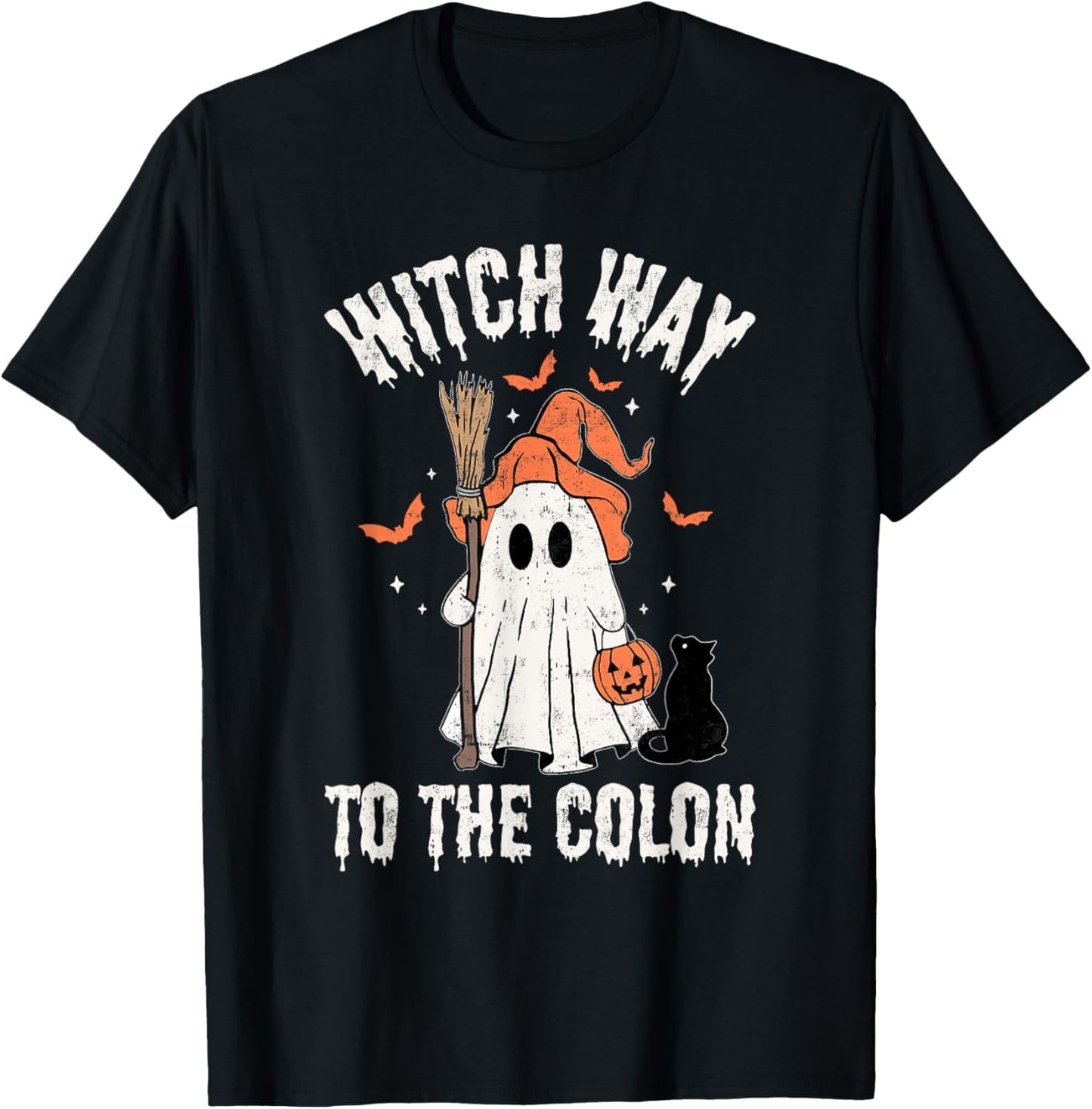 Witch Way To The Colon Gastrointestinal Endo Nurse Halloween T-Shirt - T-Shirt | Black