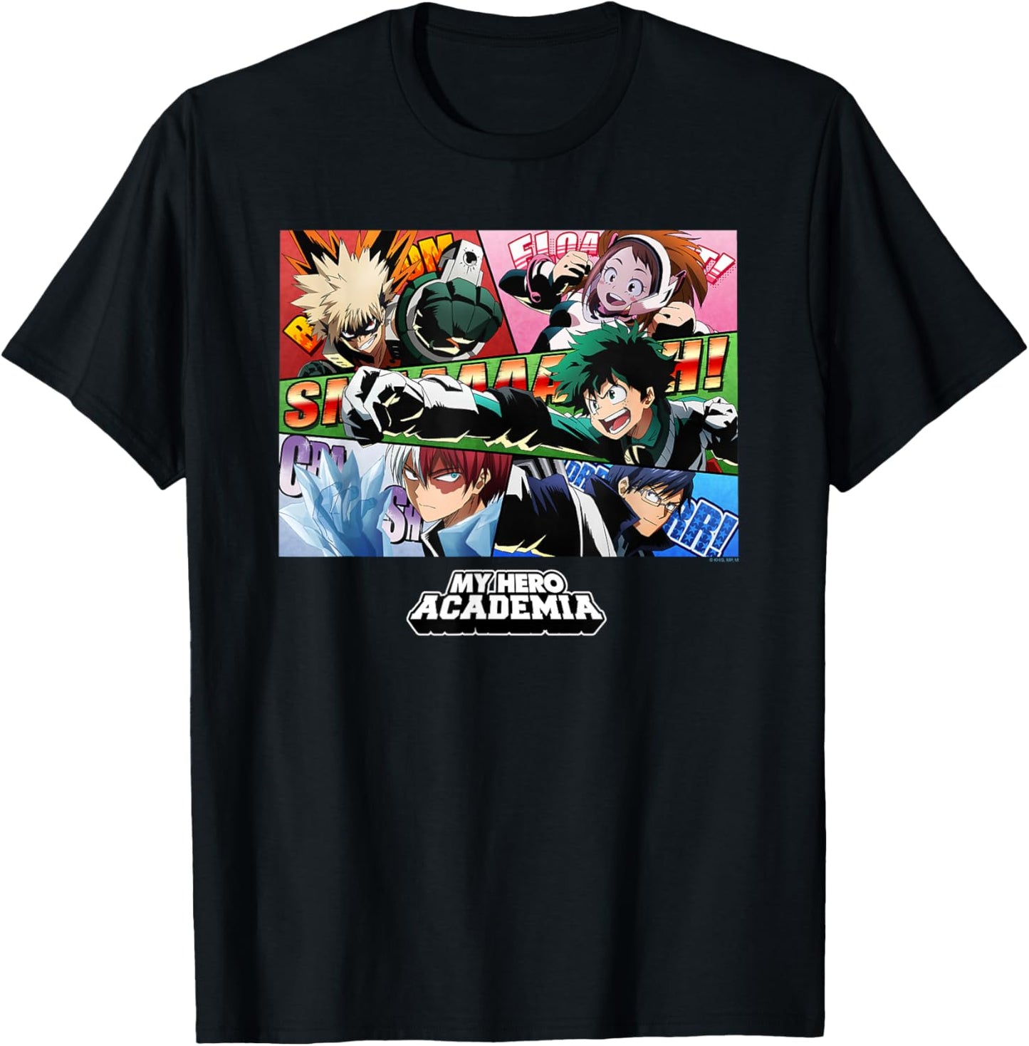 My Hero Academia Class 1-A Group Panels Anime T-Shirt - T-Shirt | Black