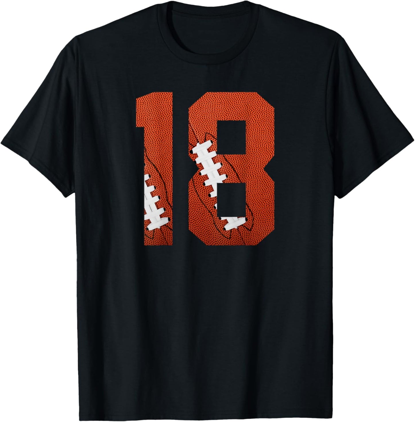 Number 18 BACKSIDE - American Football Jersey Numbered T-Shirt - T-Shirt | Black