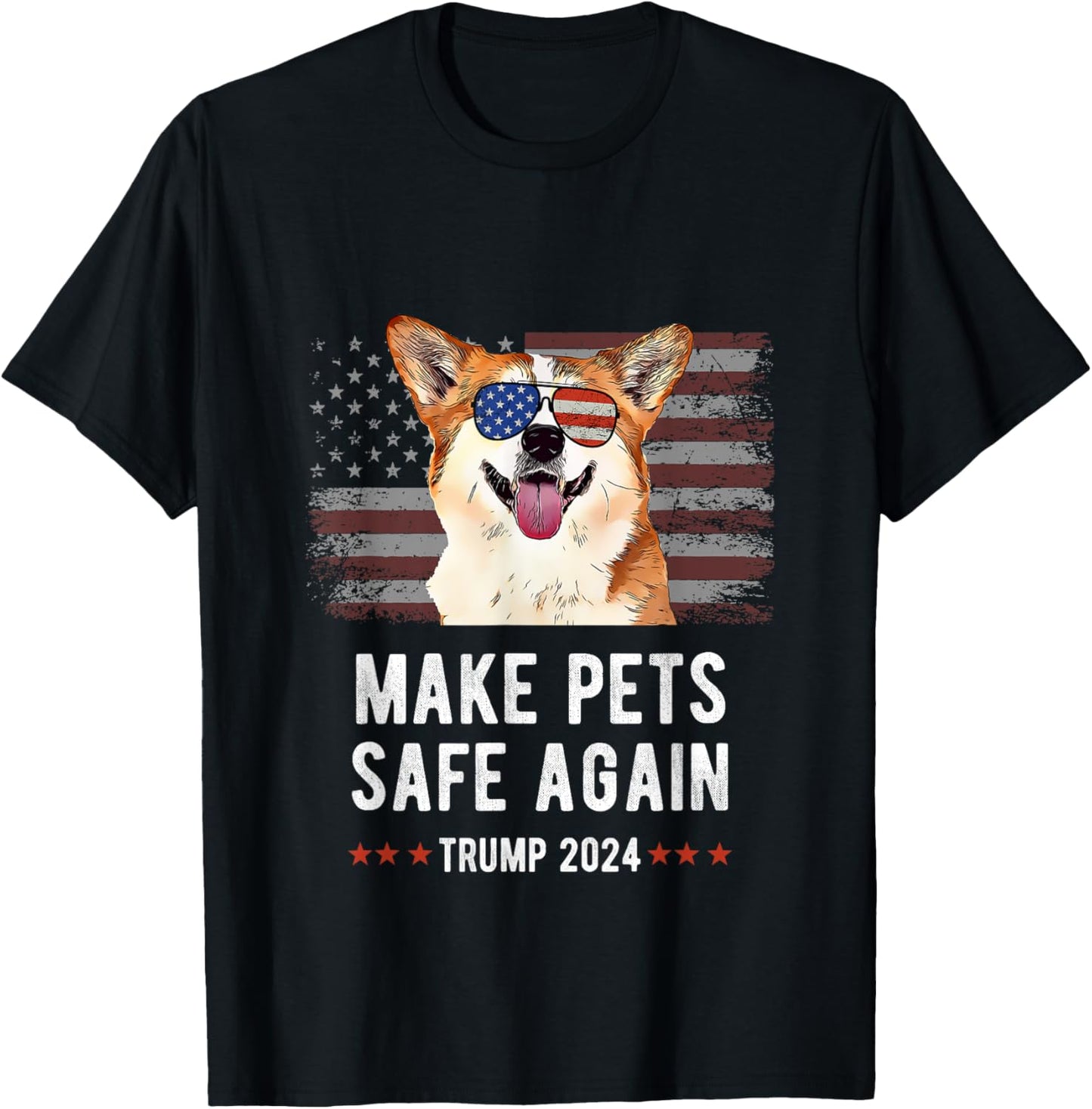Make Pets Safe Again Corgi Dog Trump 2024 Women T-Shirt - T-Shirt | Black