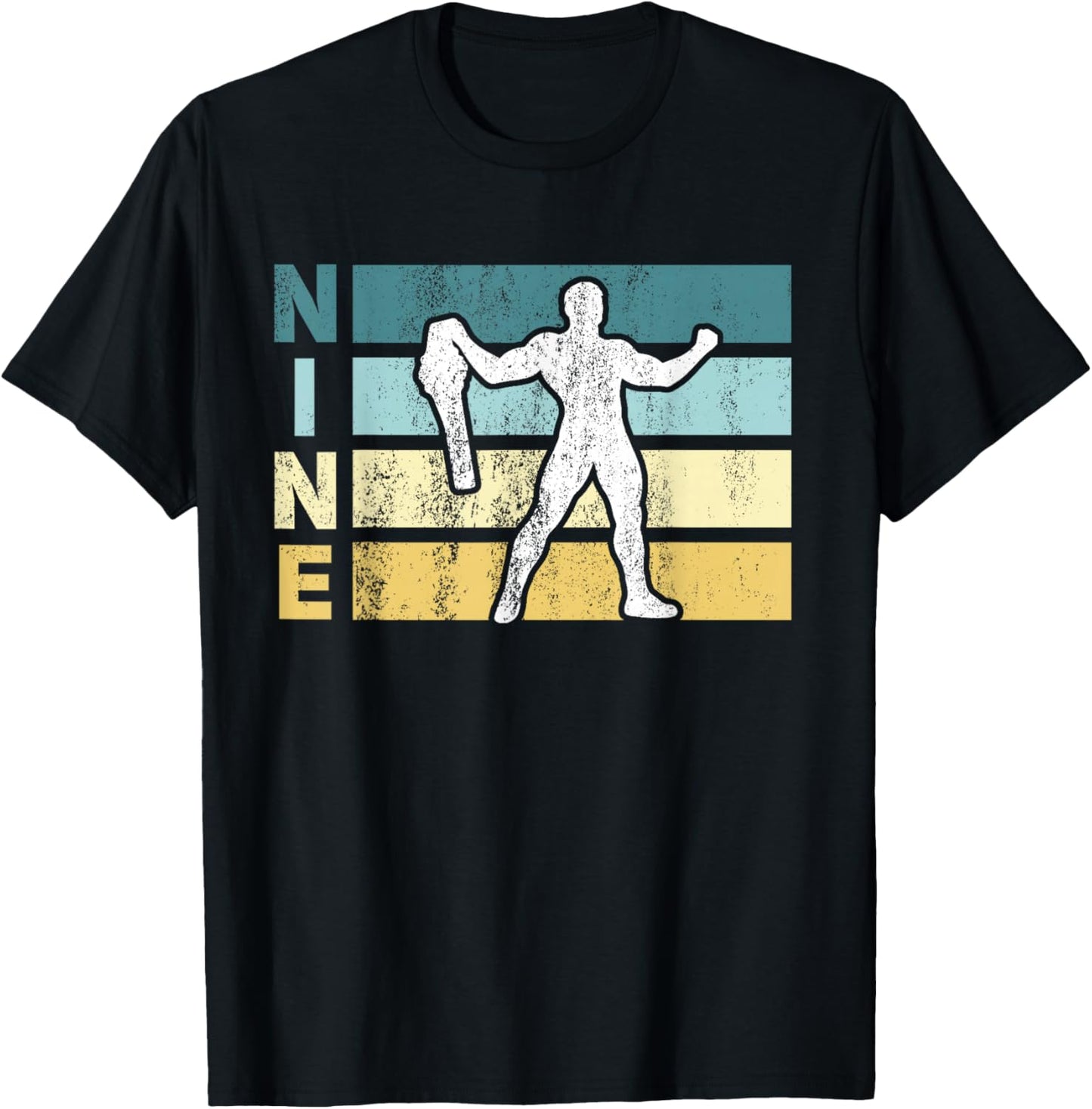 9th Wrestling Birthday Party Retro 9 Year Old Wrestler T-Shirt - T-Shirt | Black
