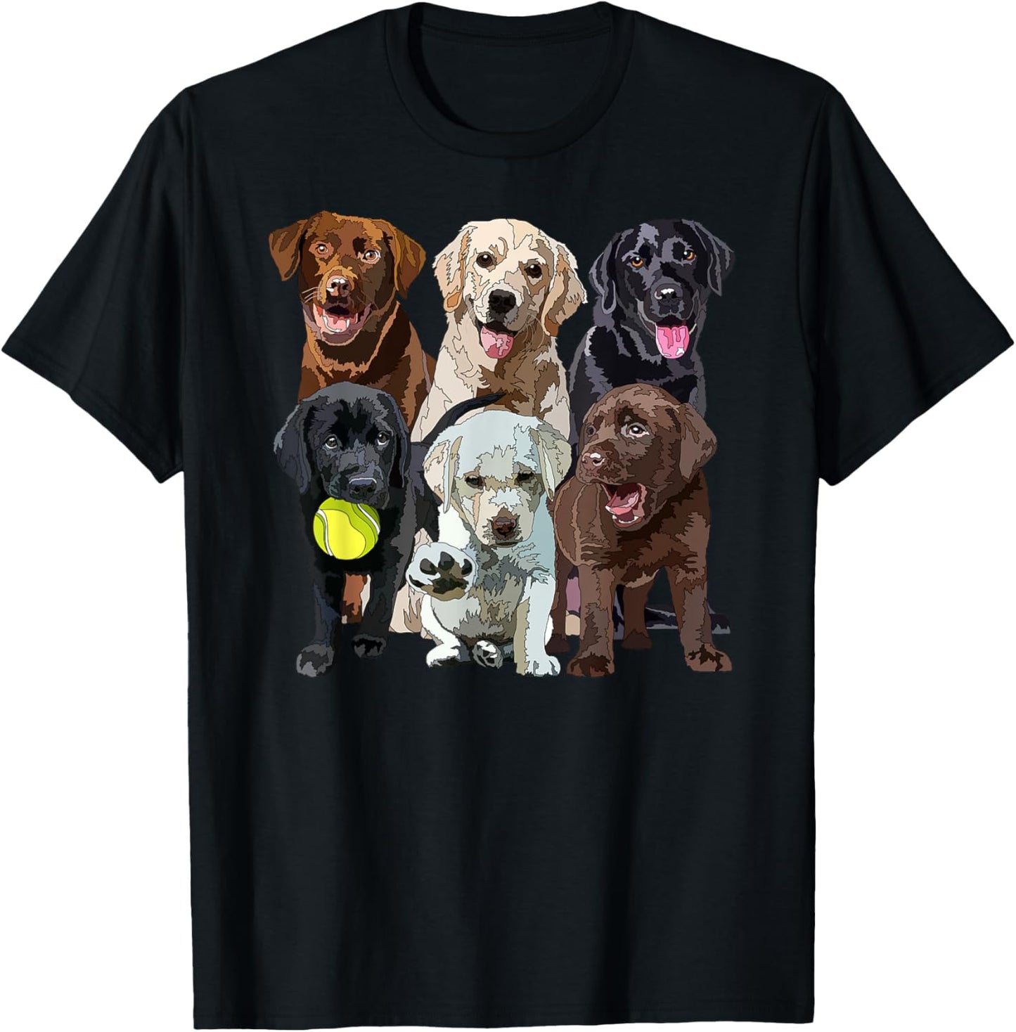 Labrador Retriever Lover Black Chocolate Yellow Lab Mom Dad T-Shirt - T-Shirt | Black
