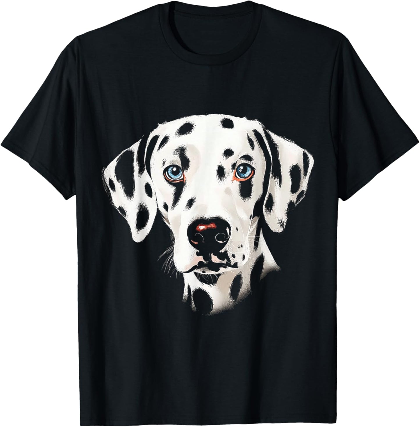 Dalmatian Dog Motif Pet Illustration Blue Eyes Dalmatian Women Kids T-Shirt - T-Shirt | Black