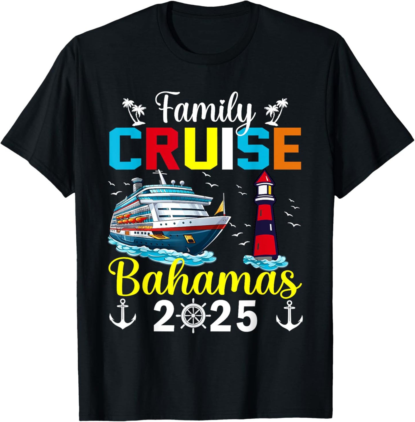 Bahamas Vacation Trip Matching Family Cruise Bahamas 2025 T-Shirt - T-Shirt | Black