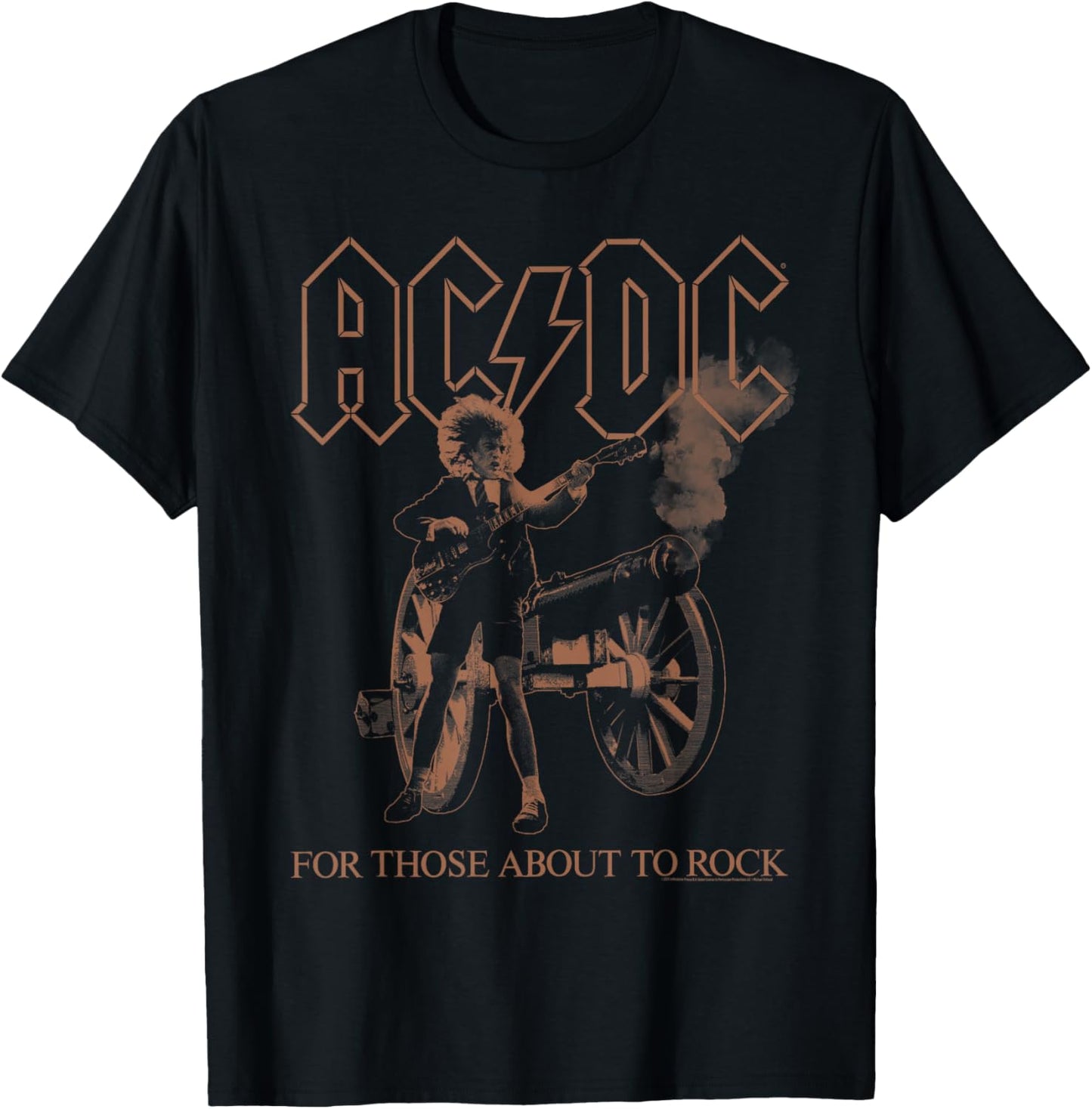 AC/DC For Those About To Rock Angus Photo by Michael Putland T-Shirt - T-Shirt | Black