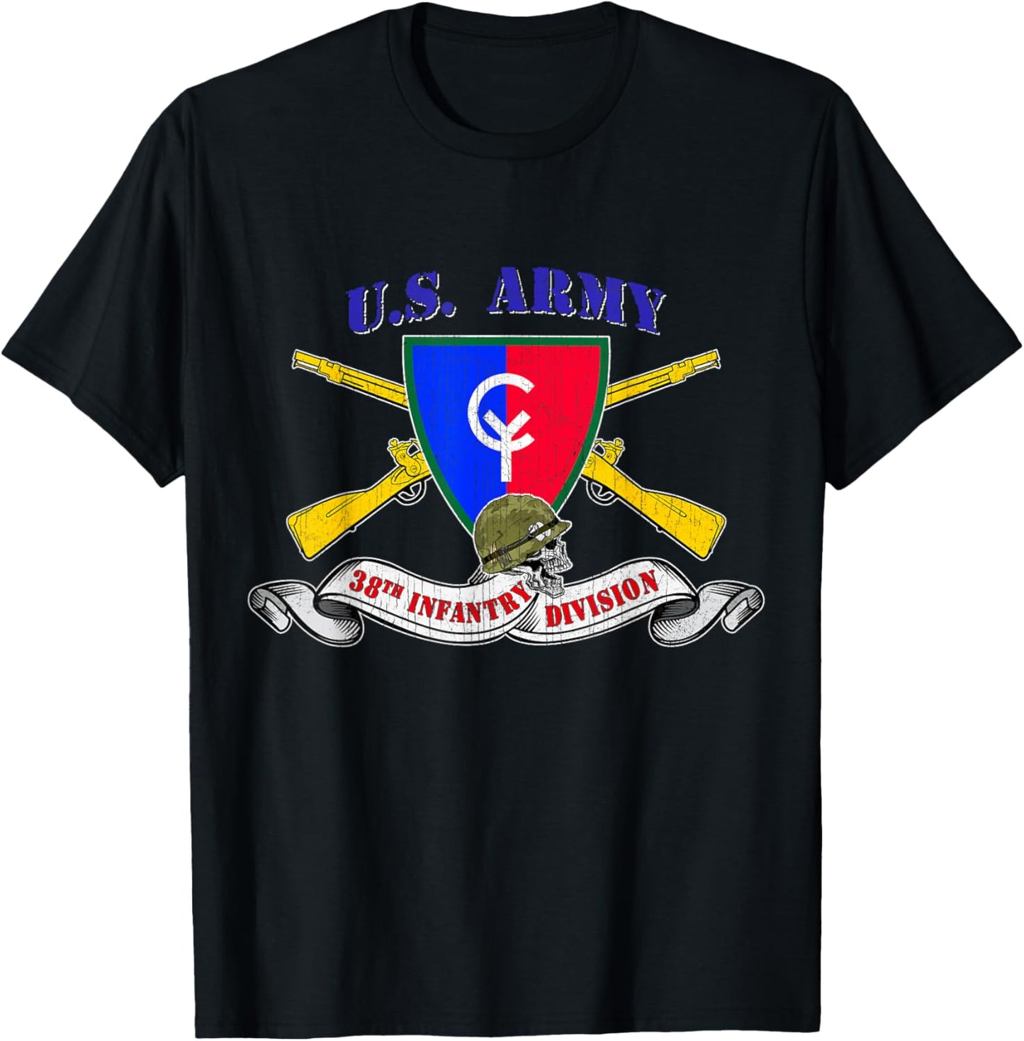 38th Infantry Division 38th ID Veteran Cyclone Division T-Shirt - T-Shirt | Black