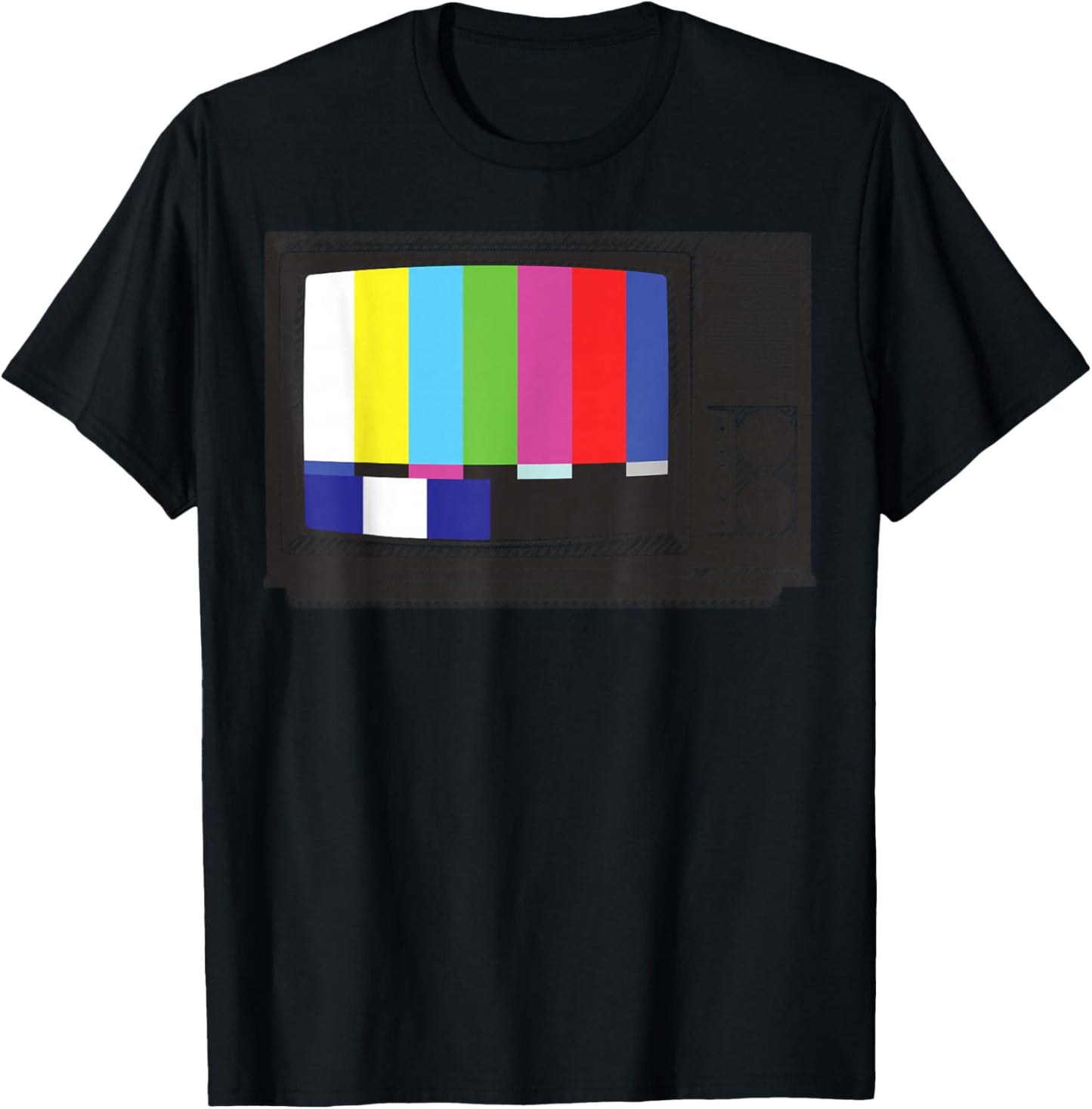 No Signal 70s 80s Television Screen Retro Vintage Funny TV T-Shirt - T-Shirt | Black