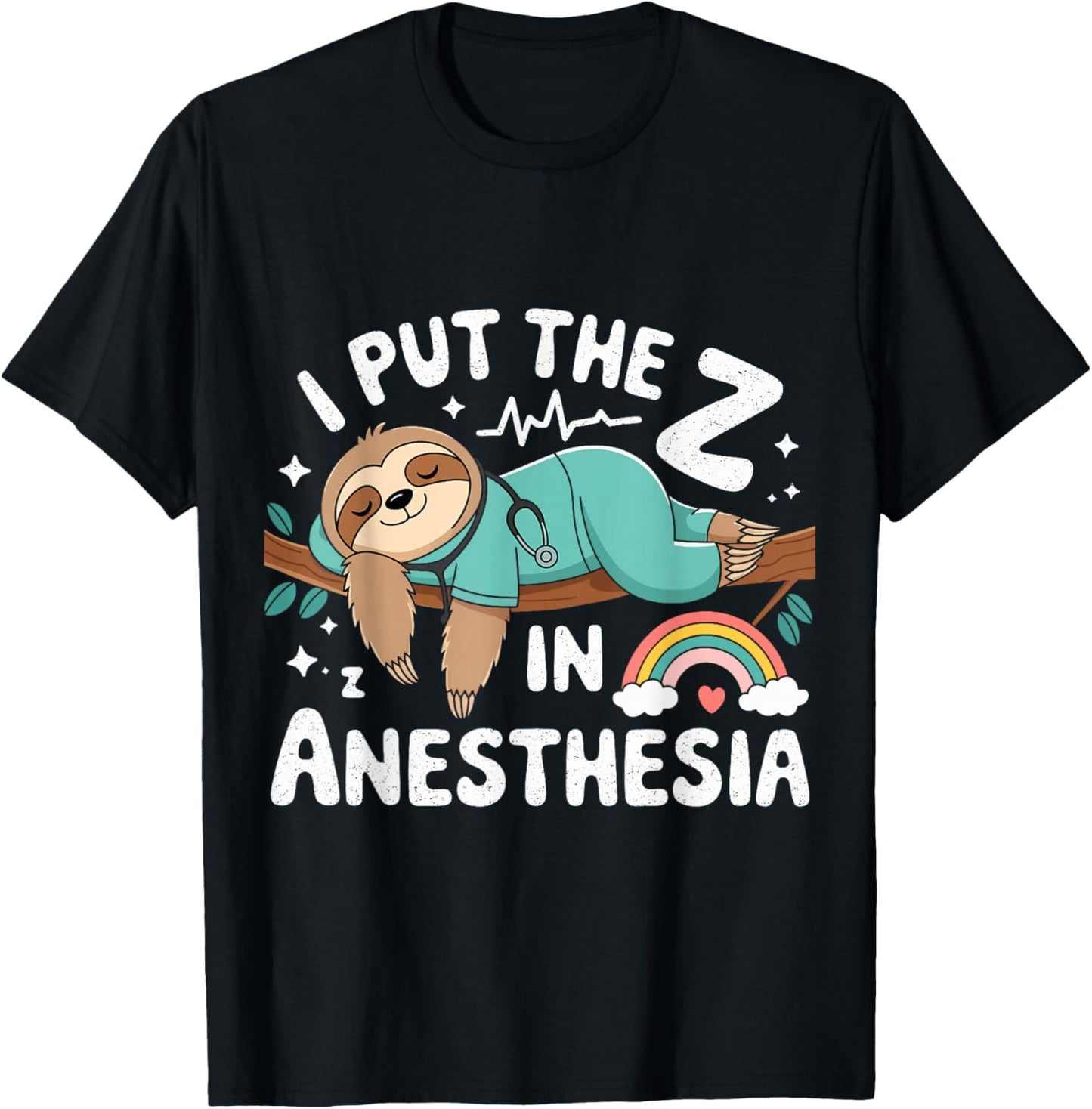 Funny I Put the Zz in Anesthesia Nurse Anesthesiologist T-Shirt - T-Shirt | Black