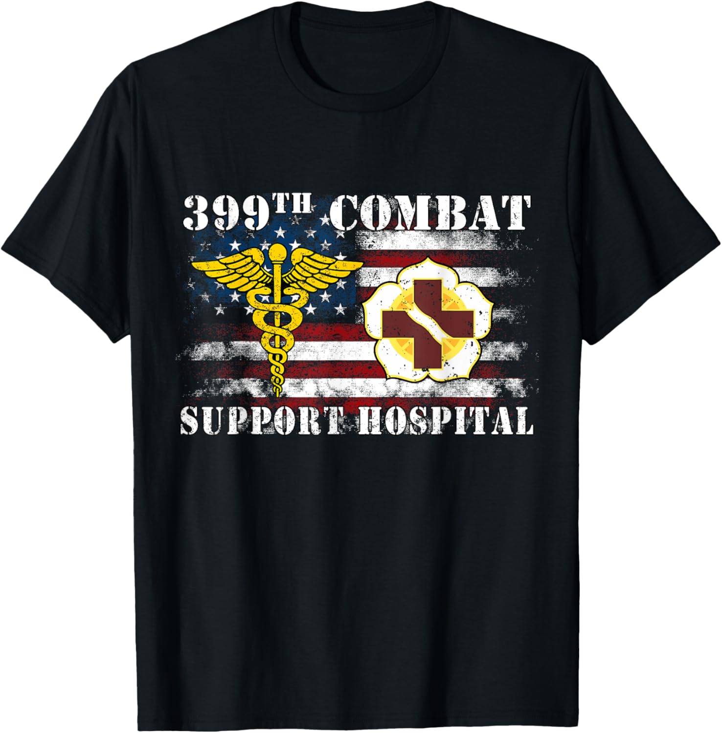 399th Combat Support Hospital Veterans Day Vintage Gifts T-Shirt - T-Shirt | Black