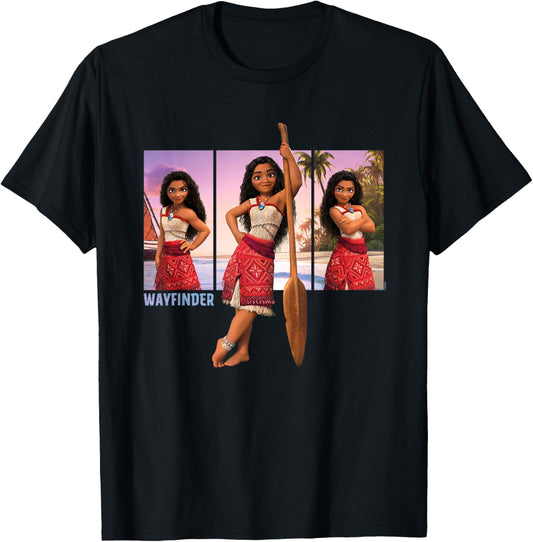Disney Moana 2 Wayfinder Moana with Oar Pose Trio T-Shirt - T-Shirt | Black