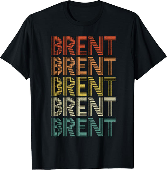Brent Vintage Retro T-Shirt - T-Shirt | Black