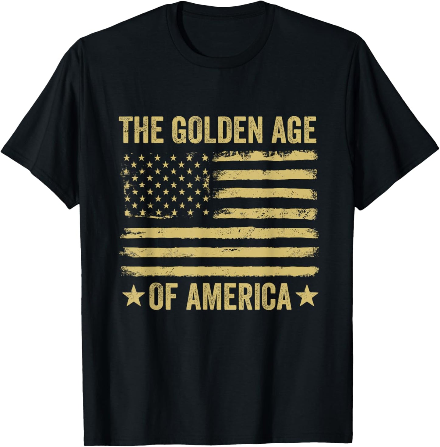 Patriotic The Golden Age of America US Flag T-Shirt - T-Shirt | Black