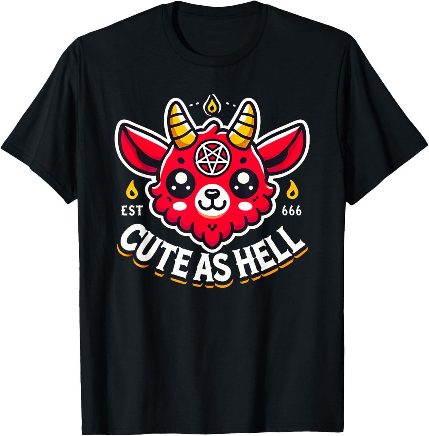Funny Satanic Occult Cute As Hell Baphomet T-Shirt - T-Shirt | Black