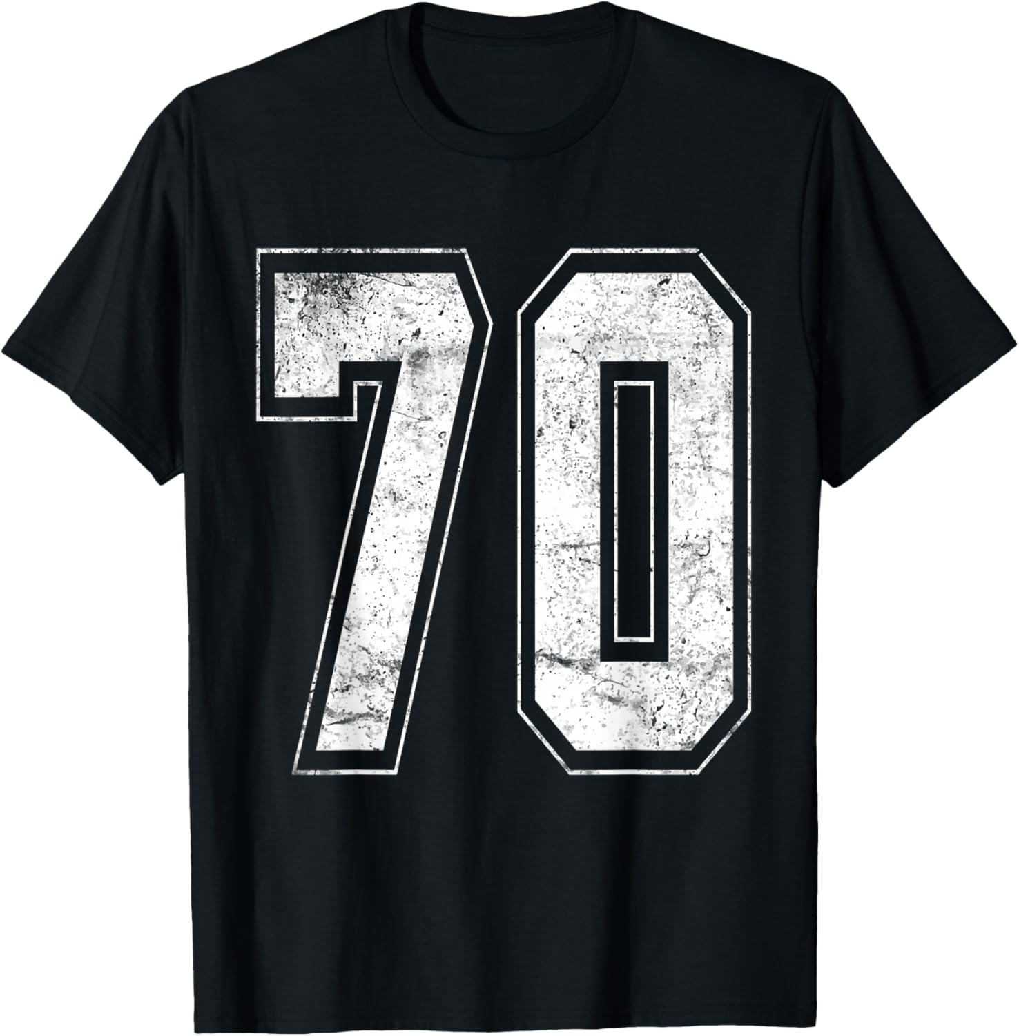 Jersey Uniform Number #70 Athletic Style Sports Graphic T-Shirt - T-Shirt | Black