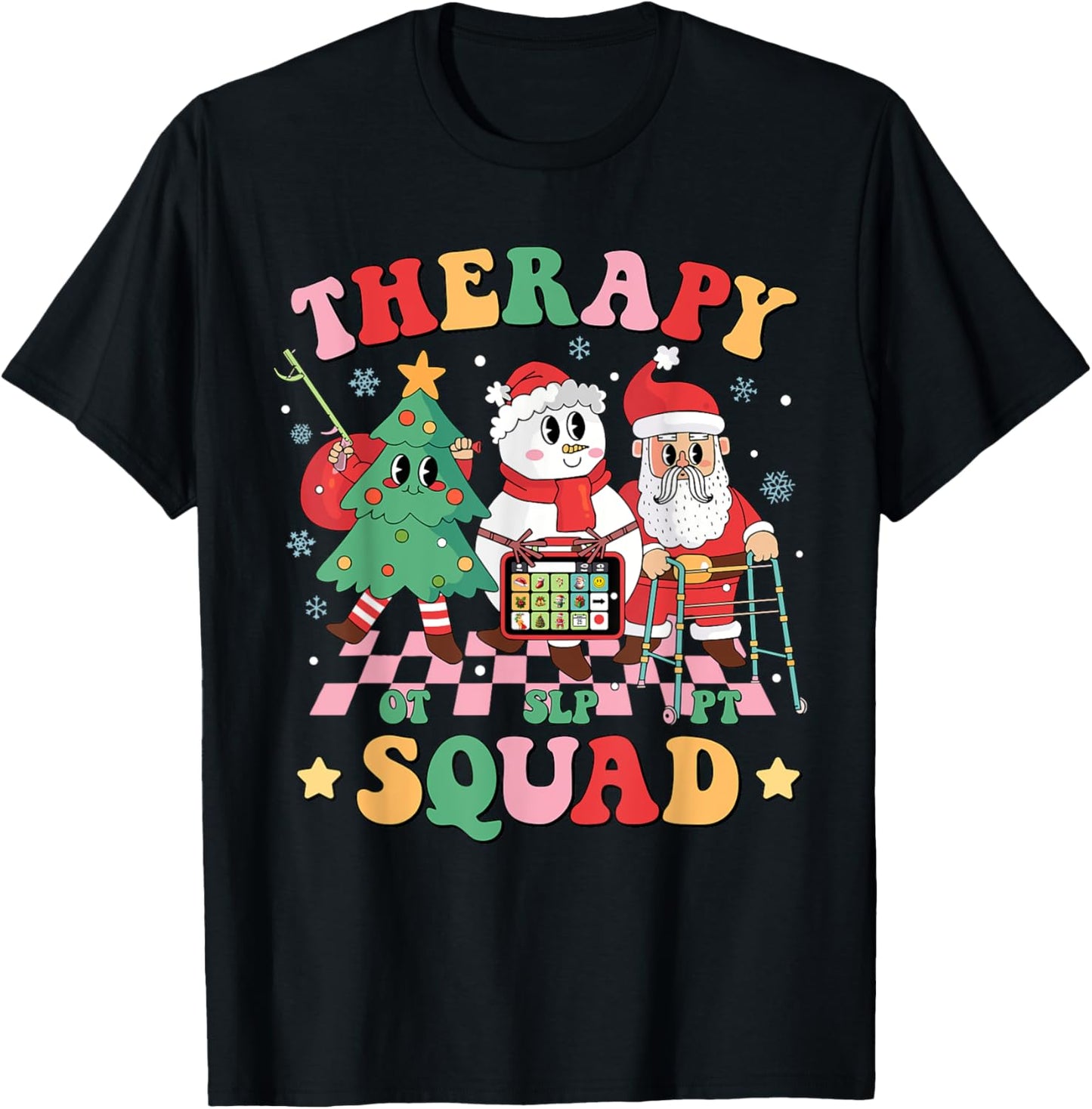 Christmas Therapy Squad SLP OT PT Occupational Therapy Team T-Shirt - T-Shirt | Black