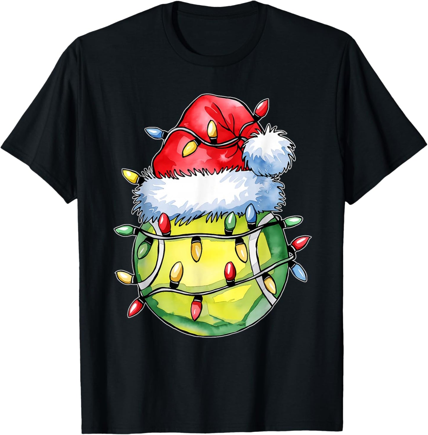 Santa Sports Design Boys Christmas Tennis Player T-Shirt - T-Shirt | Black