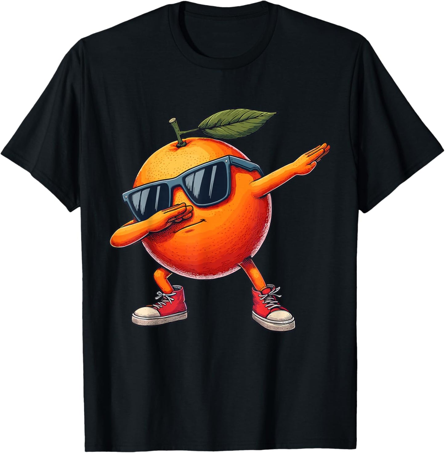 Orange Dabbing Dance Sunglasses Fruit Lovers T-Shirt - T-Shirt | Black