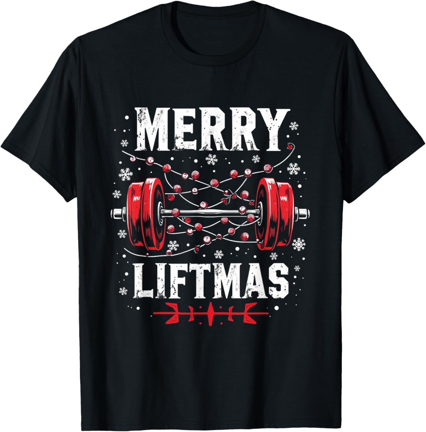 MERRY LIFTMAS Holiday Fitness T-Shirt - T-Shirt | Black