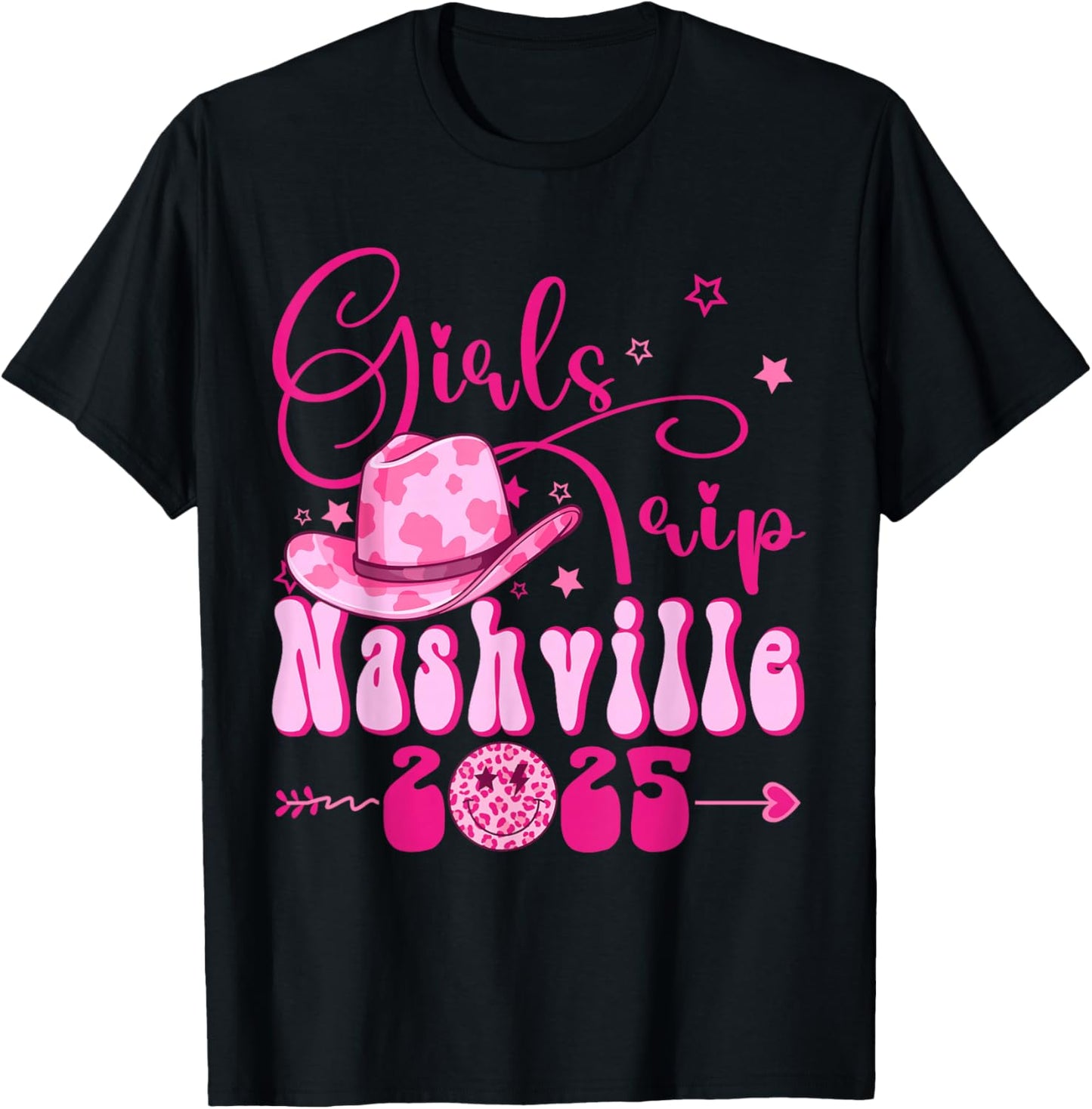 Girls Trip Nashville 2025 Girls Weekend Birthday Nashville T-Shirt - T-Shirt | Black