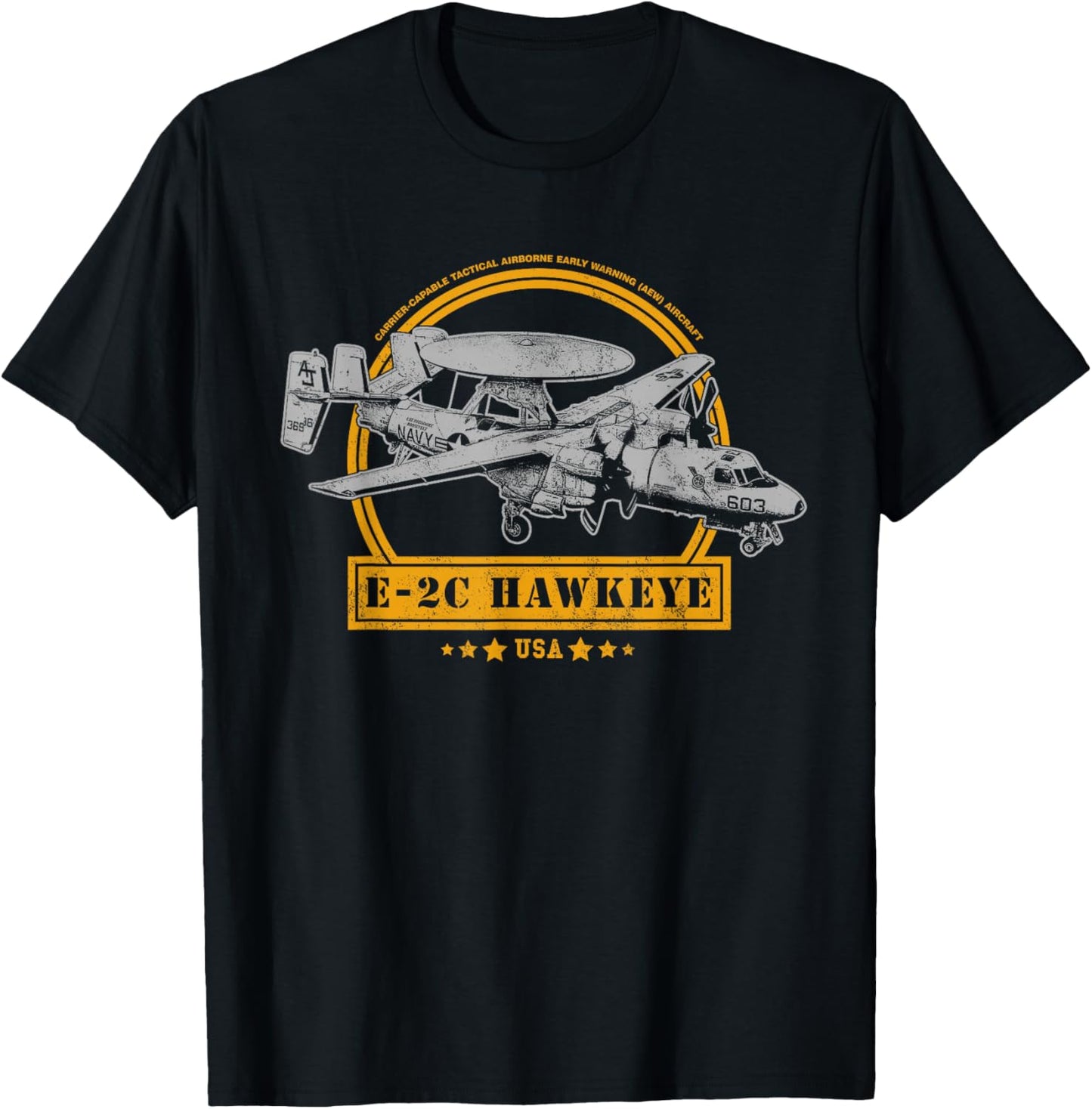 E-2 Hawkeye Aircraft T-Shirt - T-Shirt | Black