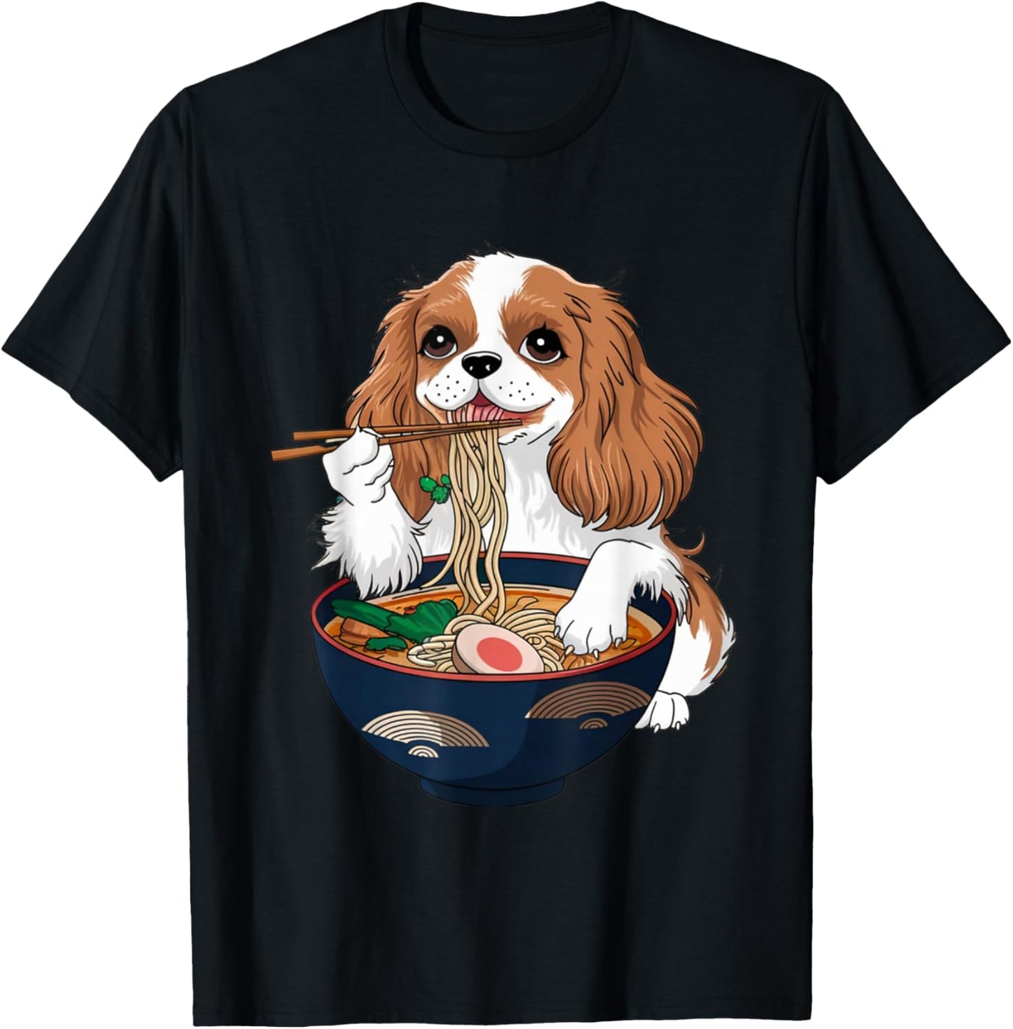 Cavalier King Charles Spaniel Ramen T-Shirt - T-Shirt | Black
