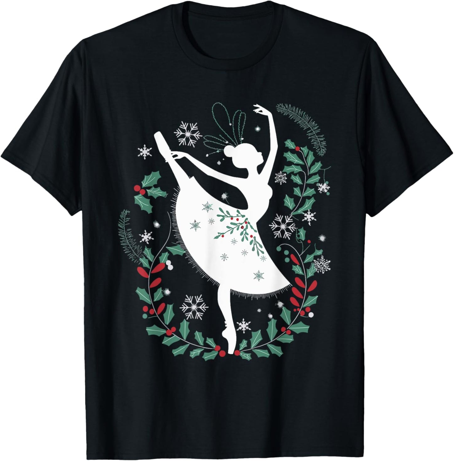 Ballet Christmas Dancer T-Shirt - T-Shirt | Black