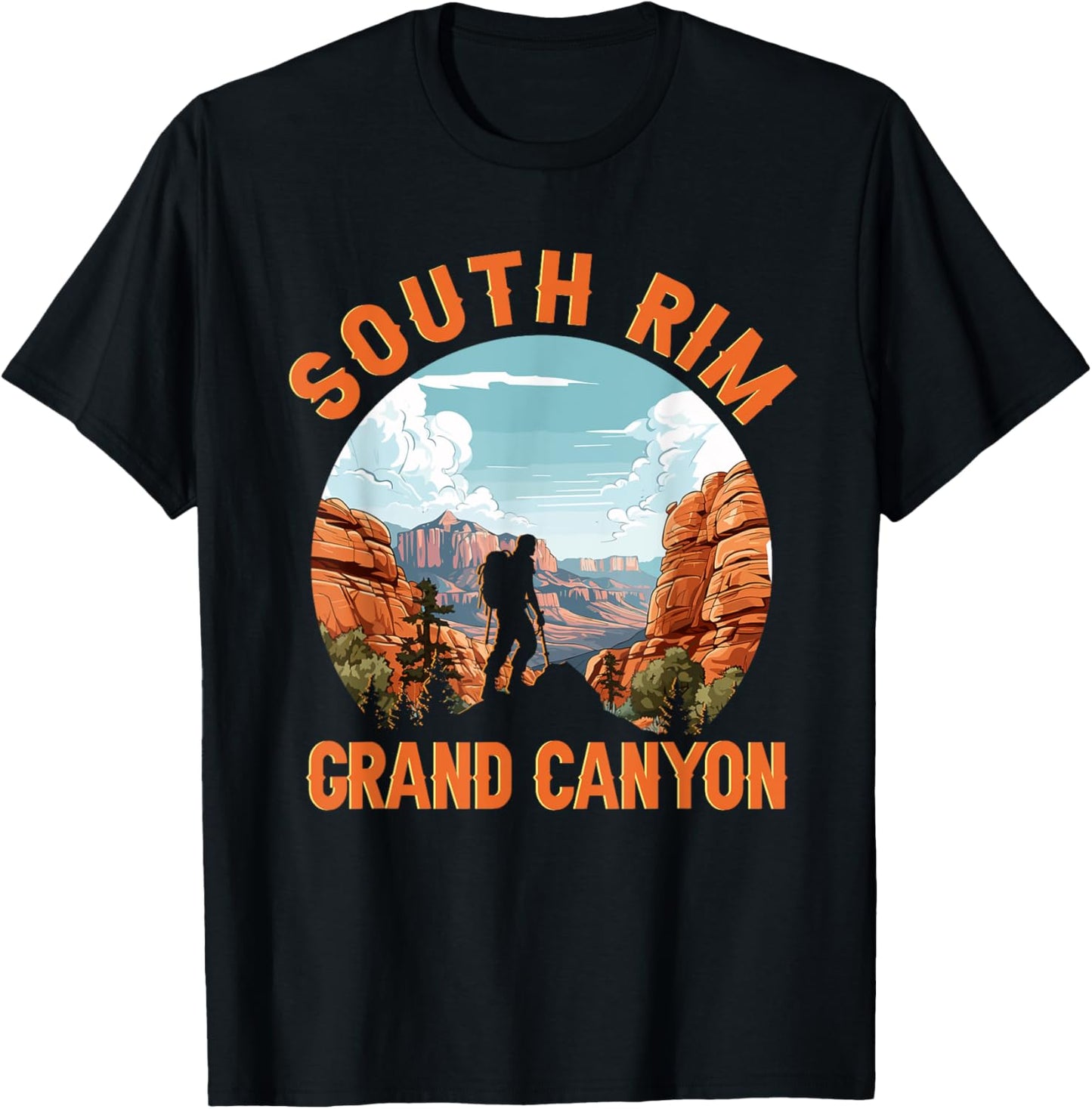 South Rim Grand Canyon Hiking Adventure Outdoor T-Shirt - T-Shirt | Black