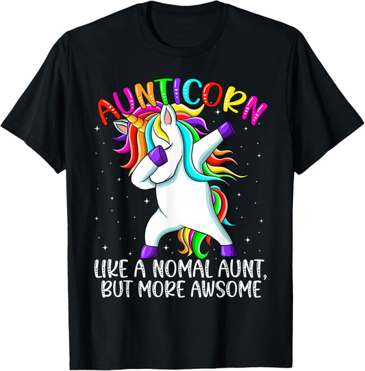 Aunt Unicorn Dabbing Aunticorn Like An Aunt Only Awesome T-Shirt - T-Shirt | Black
