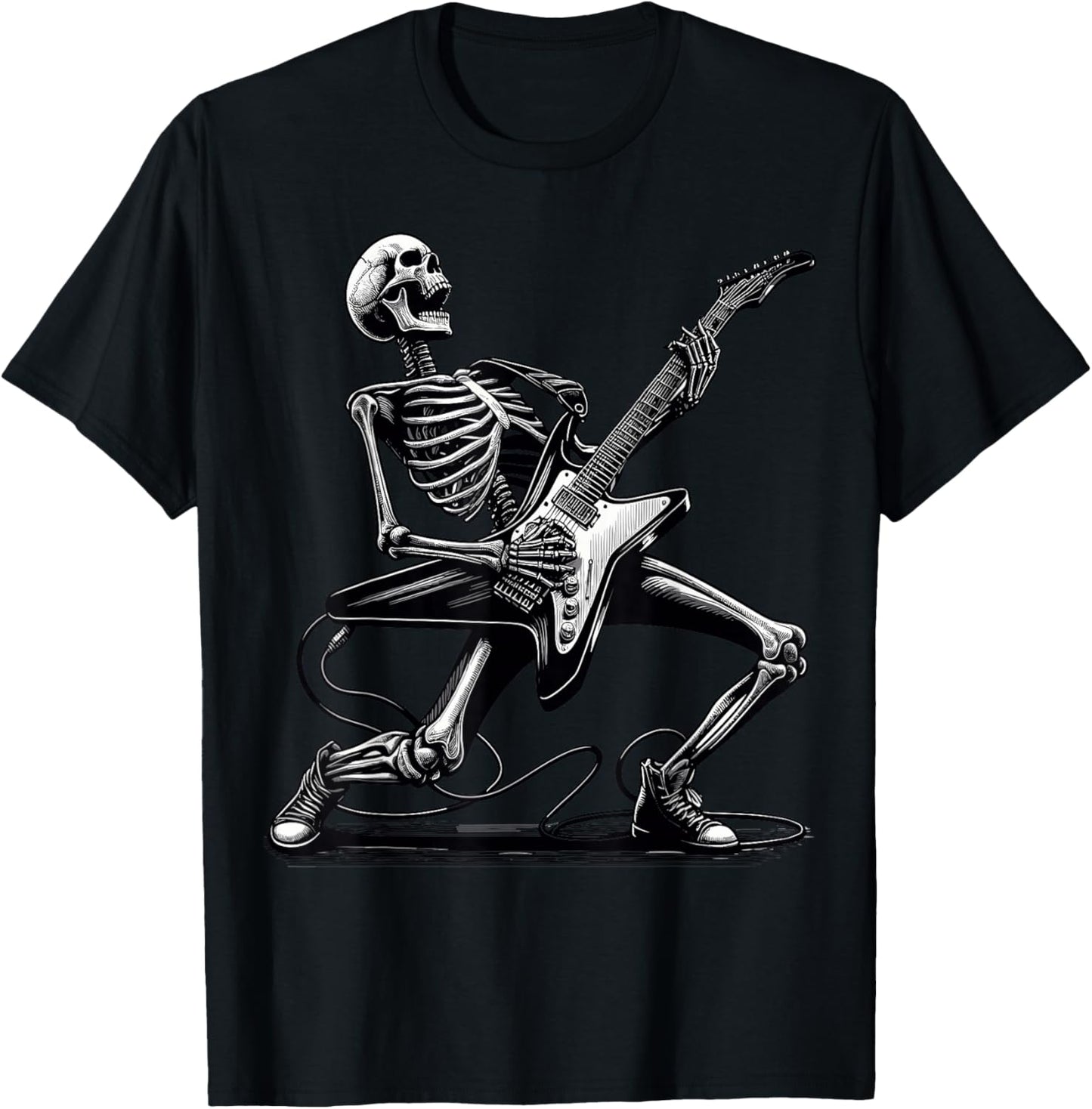Skeleton Playing Guitar T-Shirt - T-Shirt | Black
